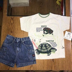 UnionBay denim shorts & Healthtex amphibian tee NWT size 5
